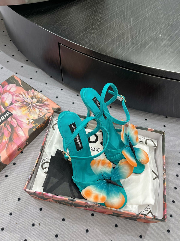 DC 24 Butterfly High Heel Blue Cowhide & Sheepskin 295968