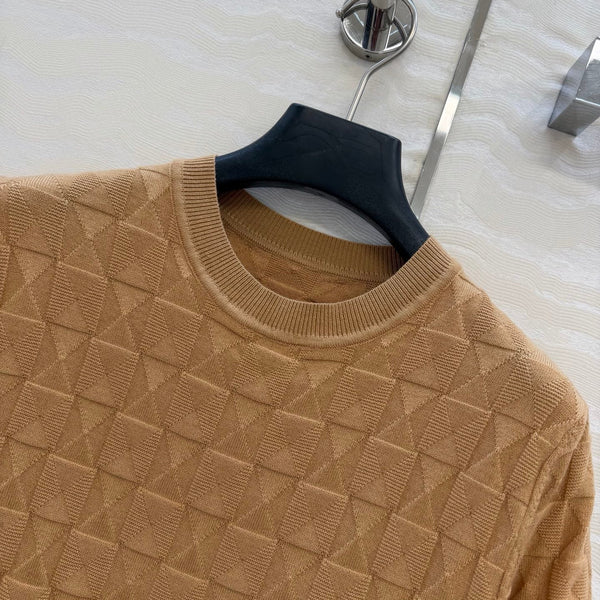 HM "Medor" Short-Sleeve Cardigan Brown Wool