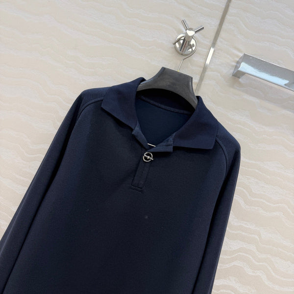 HM 26s Polo Sweatpants Set Navy Blue Wool Silk Blend 429399