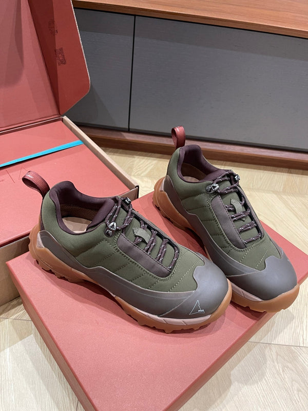 LP Katharina Sneaker Coffee Olive Green Technical Fabric Wool 521685