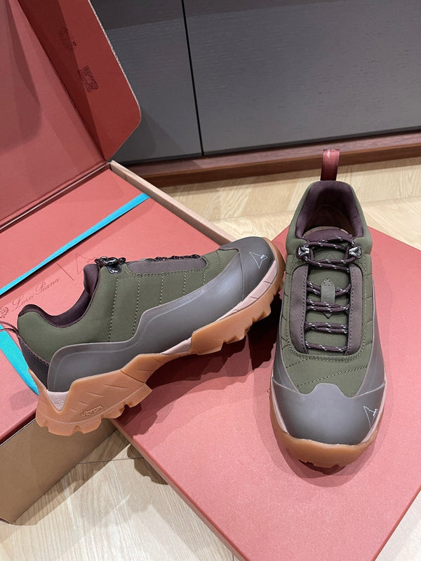 LP Katharina Sneaker Coffee Olive Green Technical Fabric Wool 521685