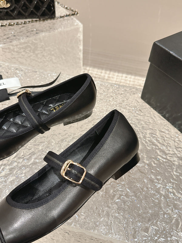 mary janes black lambskin