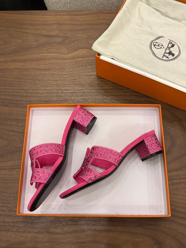 HM 26s Oasis Sandal Pink Suede With Crystals