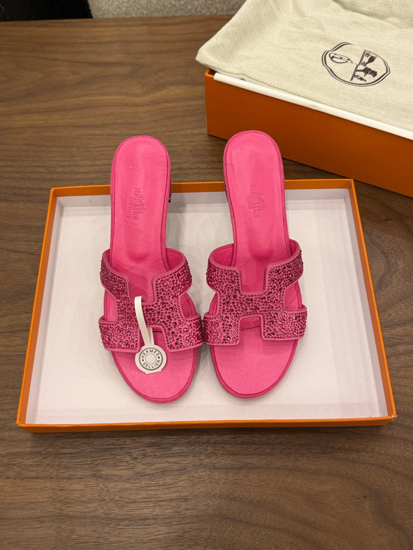 HM 26s Oasis Sandal Pink Suede With Crystals