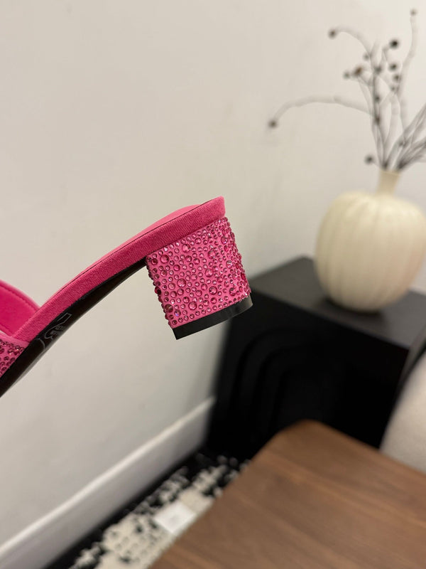 HM 26s Oasis Sandal Pink Suede With Crystals