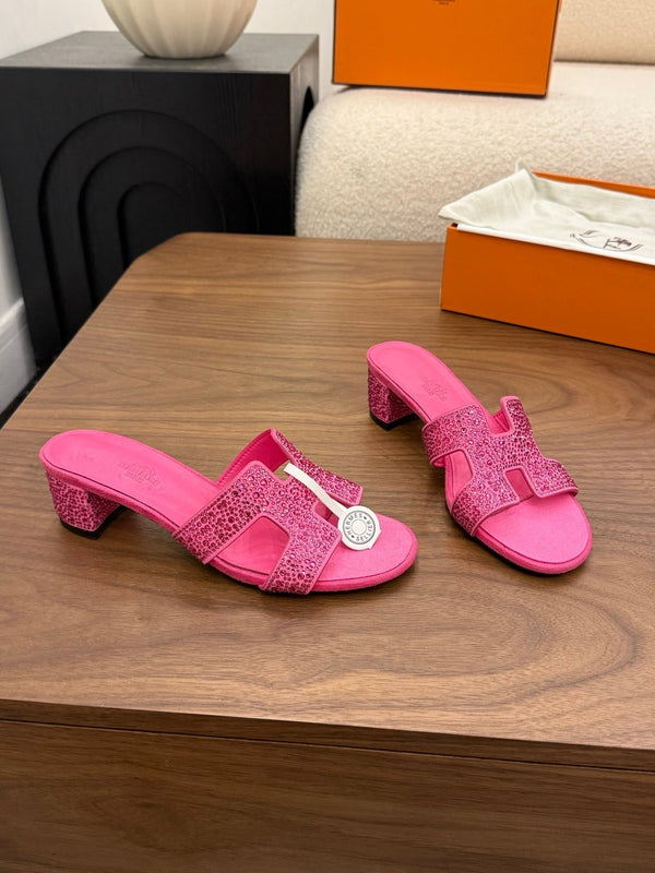 HM 26s Oasis Sandal Pink Suede With Crystals