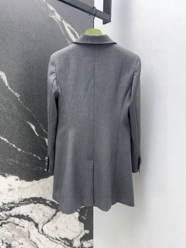 Gucci Suit Jacket Gray Polyester Fiber