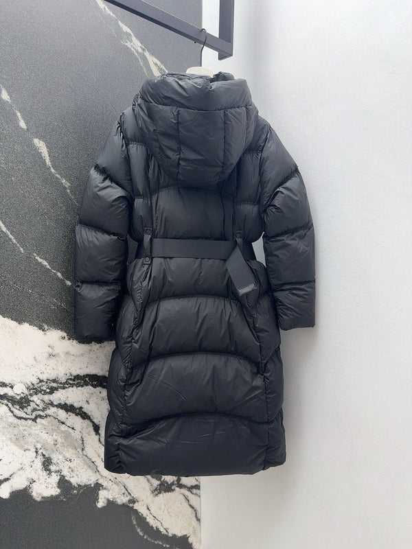 Burberry 25 Hooded Short Down Jacket with Adjustable Waist Black Polyester