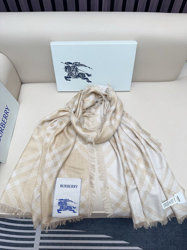 BBR Double-Sided Scarf 190CM Light Beige Cashmere 293317