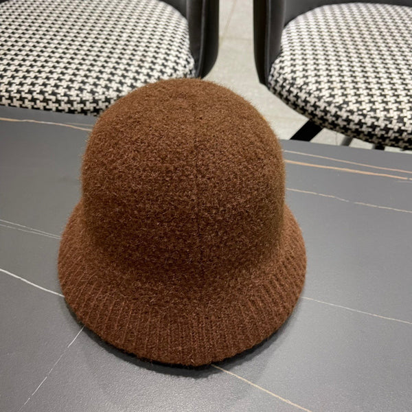 BUCKET HAT IN SYRUP BROWN WOOL PLUSH 399232