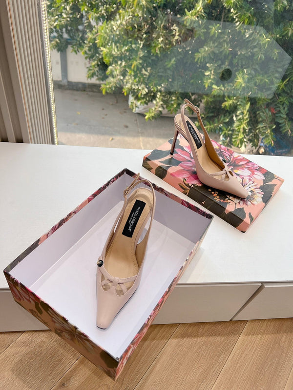 DC 25 Satin Slingbacks Beige Cowhide & Sheepskin 962756