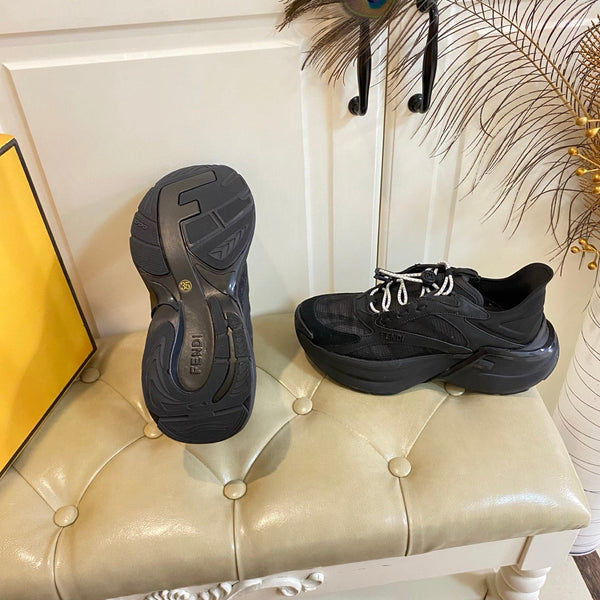 Fendi F-Light Sneakers Black Cowhide Mesh 688133