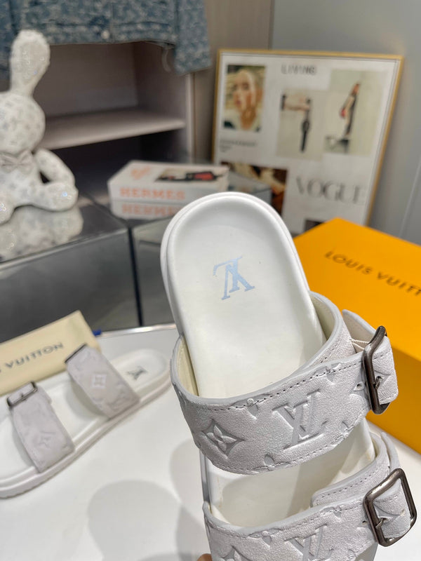 LV Venice Mule White Suede Sheepskin 626701