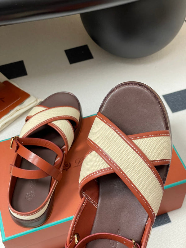 LP Sandal Beige Orange Brown Cowhide 312167