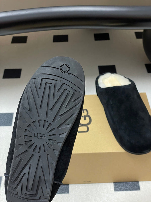 UGG Elea Slip-On Sandals Black Wool Suede 525949