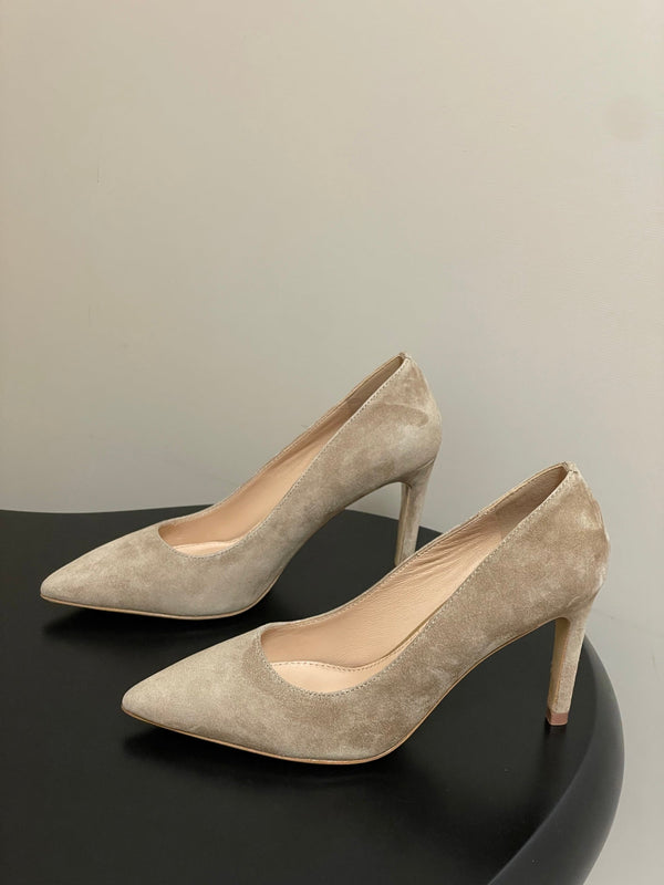 LV GALA High Heels Flats Series 85mm Beige Suede 534539