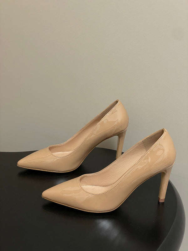 LV GALA High Heels Series Shoes 85mm Patent Leather Beige534541