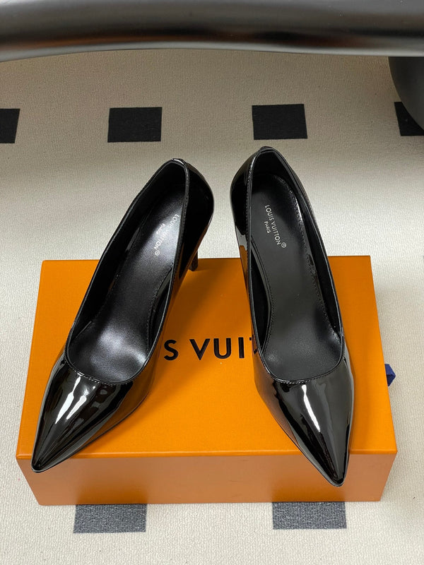 LV GALA High Heels Series Shoes 85mm Black Patent Leather 534542