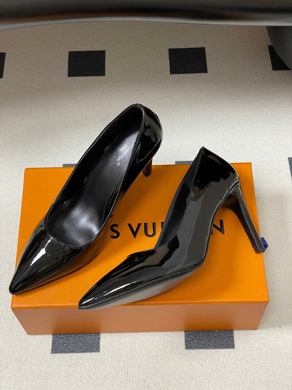 LV GALA High Heels Series Shoes 85mm Black Patent Leather 534542
