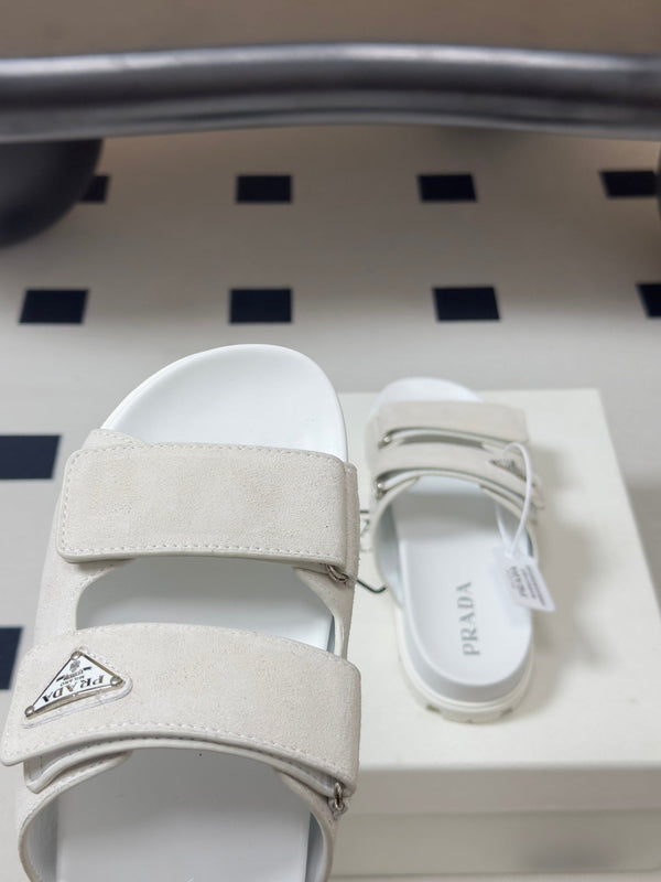 Pra 26s Band Sandals White Suede 834764