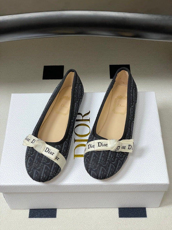 CD J'Adior Ballet Flat Black Cotton 834925