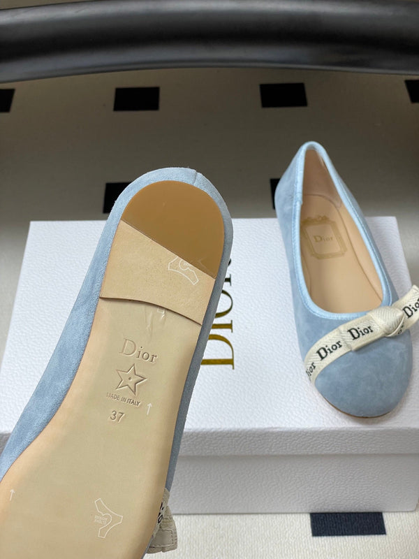 CD J'Adior Ballet Flat Light Blue Suede 834926