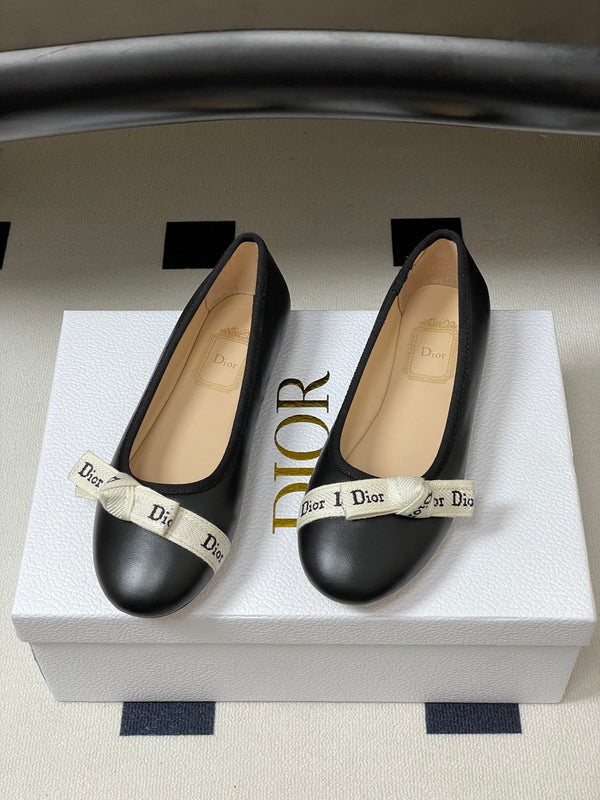 CD J'Adior Ballet Flat Black Lambskin 834930