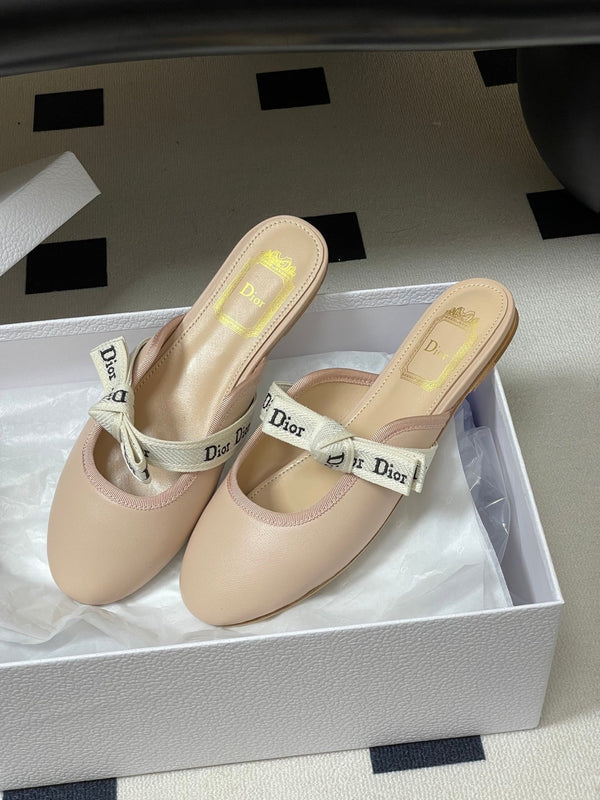 CD J'Adior Mules Pink Beige Leather 834934