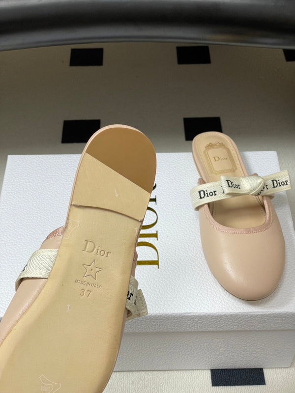 CD J'Adior Mules Pink Beige Leather 834934