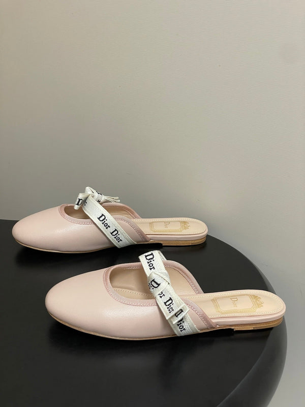 CD J'Adior Mules Pink Beige Leather 834934