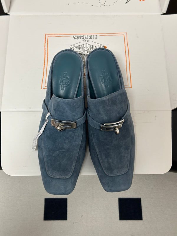 HM Blossom Mule 65mm Stale Blue Suede 902905