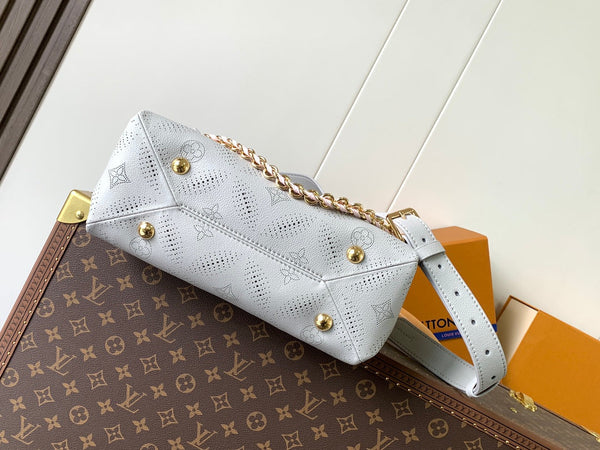 LV M13157 Hand It All PM Light Grey Perforated Mahina Calfskin