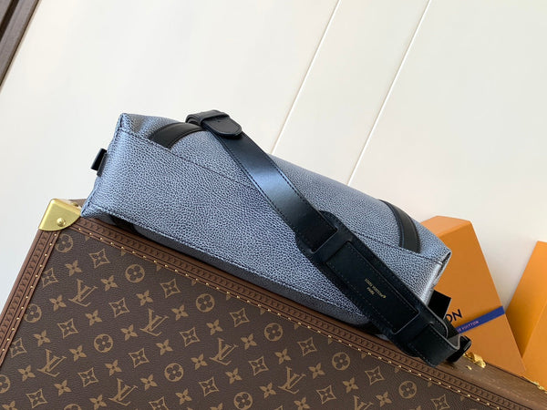 LV Nano LV Biker 38cm Black Light Gray Sheepskin & Cowhide Metal