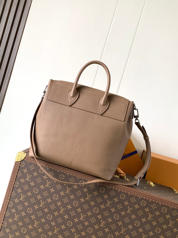 LV Steamer 30 Brown Suede Leather