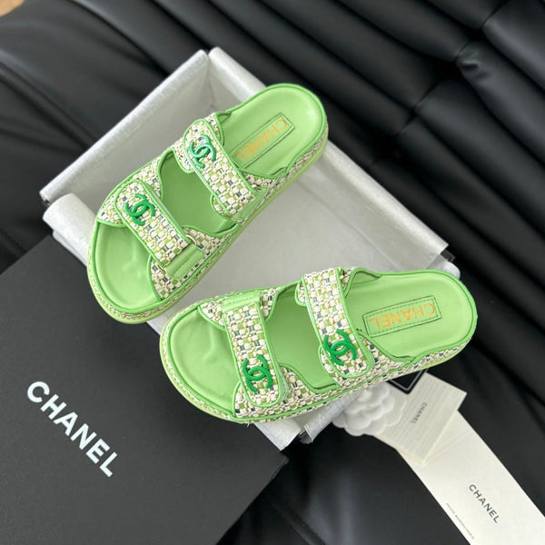 Mule Sandals Sheepskin Light Green