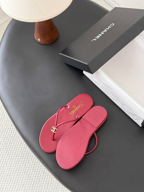 CC 2026 Thong Sandal Burgundy Calfskin 675901