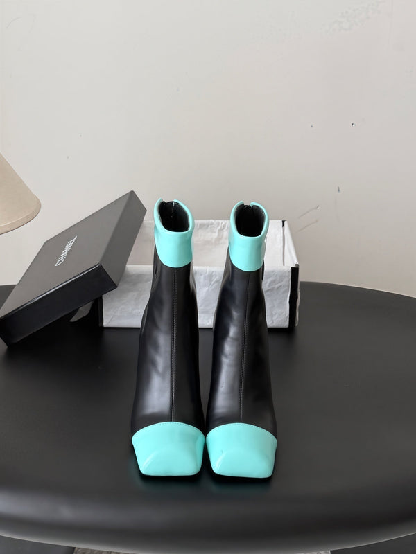 CC 26s Ankle Boots Black Mint Blue Leather Patent 127857