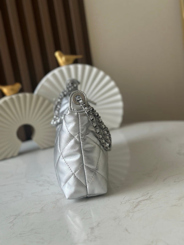 CC 26s Hobo Bag 26 In Silver Lambskin