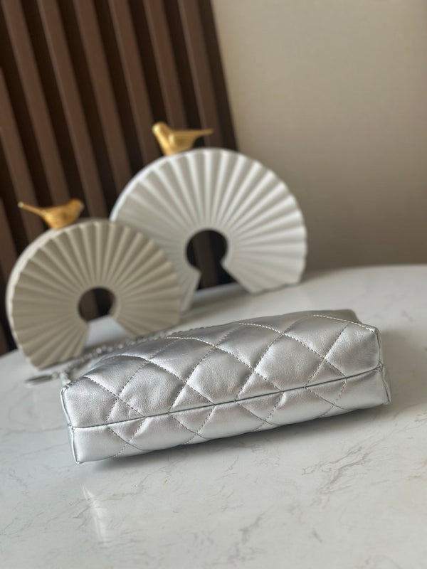CC 26s Hobo Bag 26 In Silver Lambskin