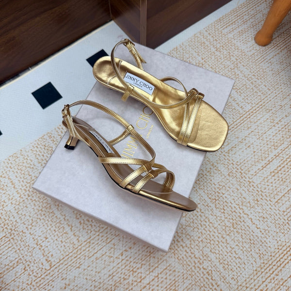 JC 26s Cleo Mule 45 Sandals 4cm Gold Metallic Leather 974194