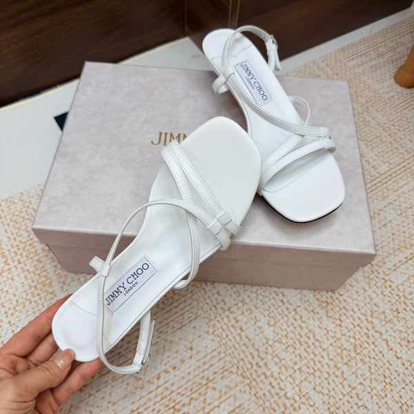 JC 26s Cleo Mule 45 Sandals 4cm White Nappa Leather 974193