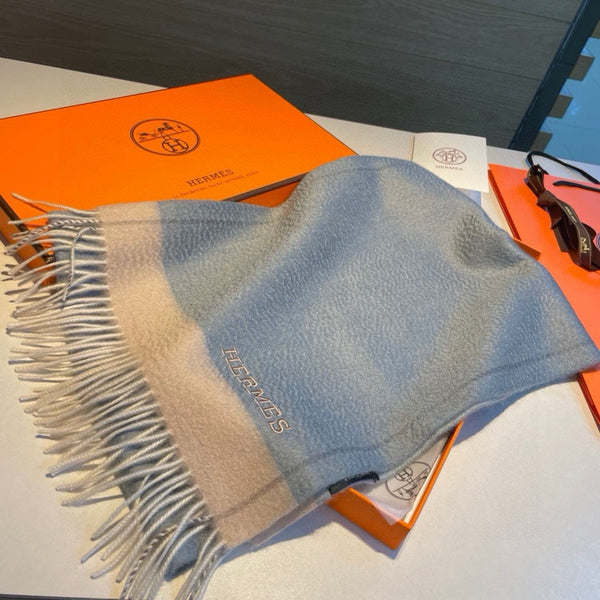 Scarf 180 CM In Grey Blue Mix Beige Cashmere 398204