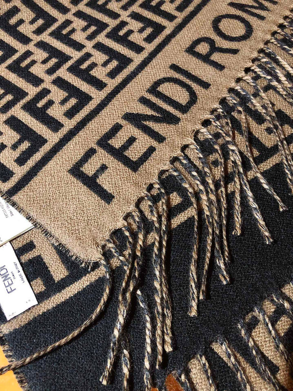FF 200CM Scarf Brown Wool Cashmere 103254