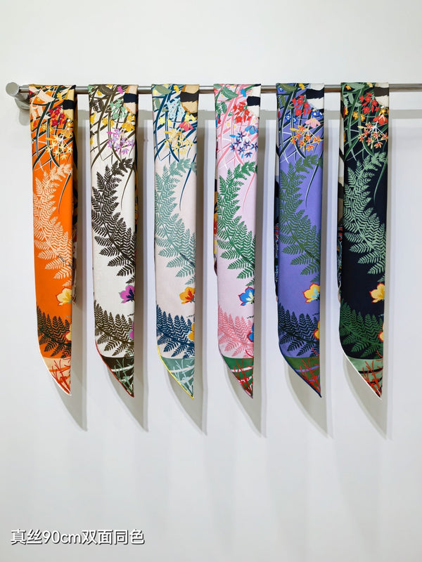 HM Tiger in Full Bloom 90 CM Beige Colorful Cashmere and Silk 293067