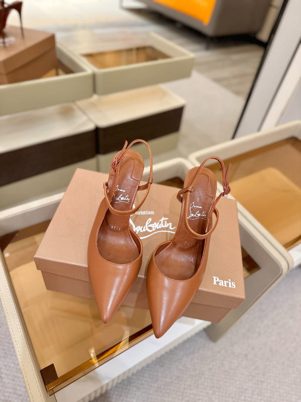 CL Jenlove Slingback 10.5cm Brown Leather 635812
