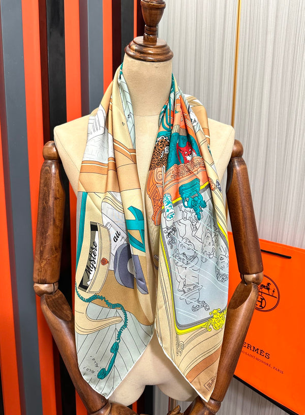 Mystere Au 24 Scarf 90 CM In Colorful Silk 293140