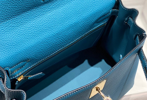 HM KELLY 28CM BLUE SKY TOGO GOLD HARDWARE