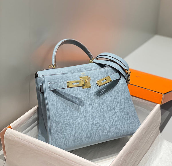 HM KELLY 28CM GREY TOGO GOLD HARDWARE