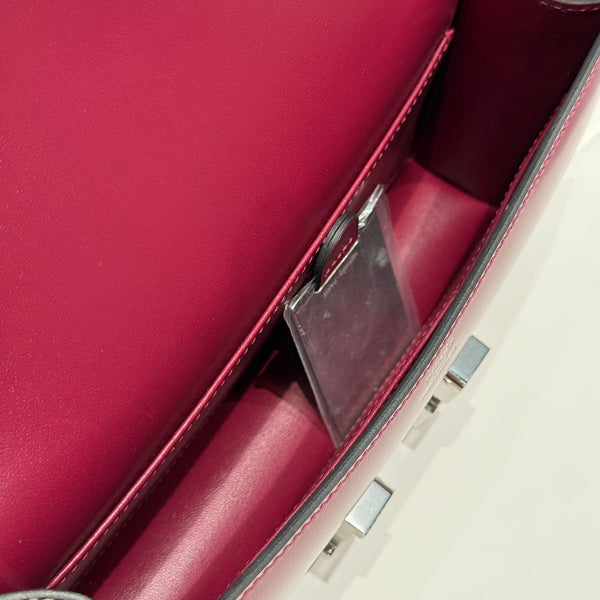 HM Constance Elan 24 Wine Red Epsom Silver Hardware 237350