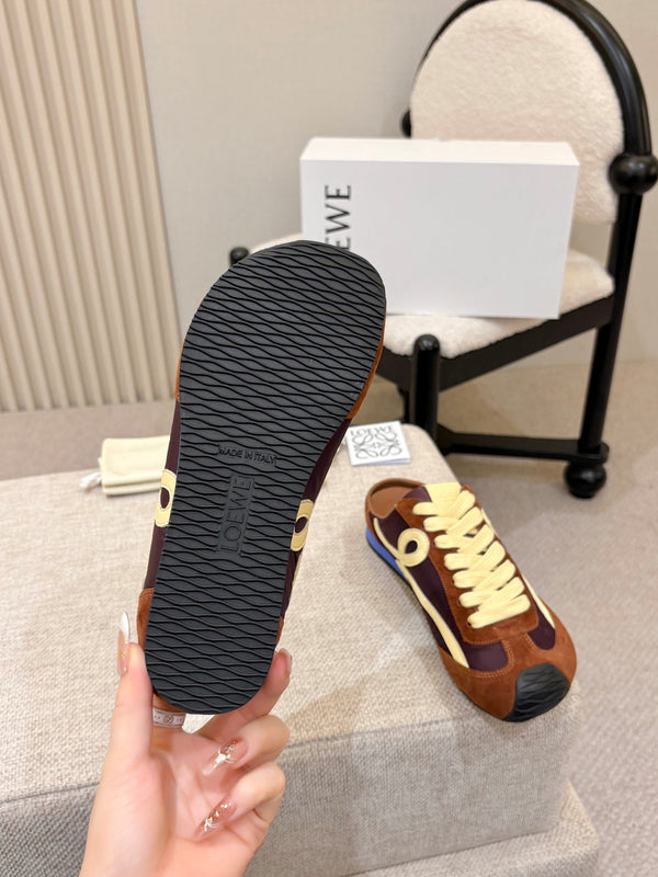 Loe Ballet Runner Slip-On Coffee Suede Nylon 833801